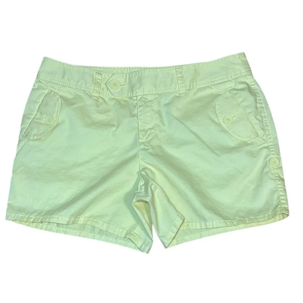 Moda Butter Yellow Cotton Shorts, midi, 10